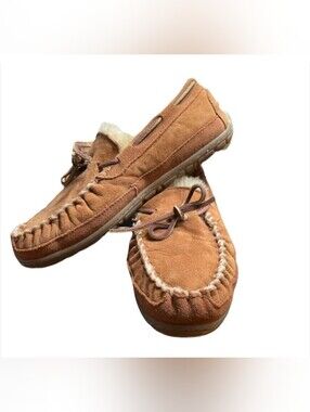 L.L. Bean Moccasins Wicked Good Camp Slippers Mens Size 8 Tan Brown